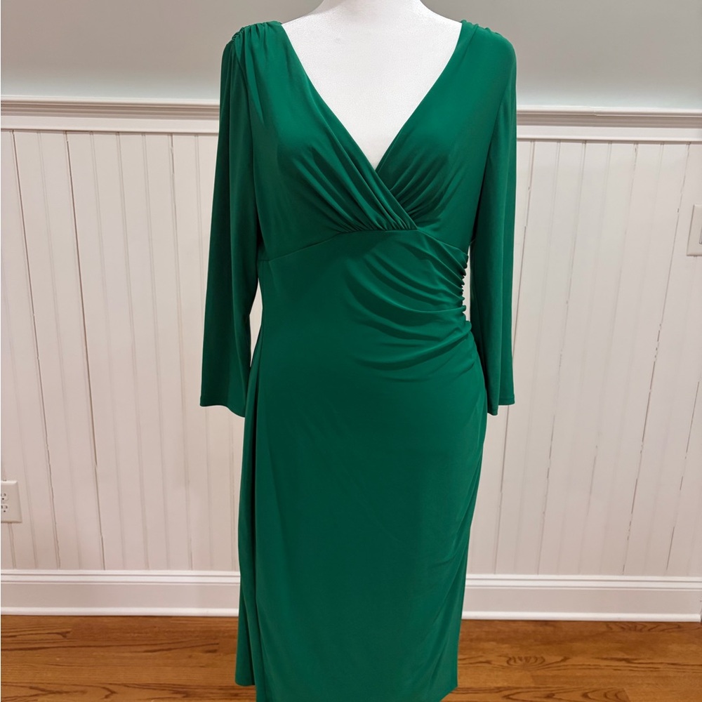 LRL V-Neck Kelly Green Dress (8)